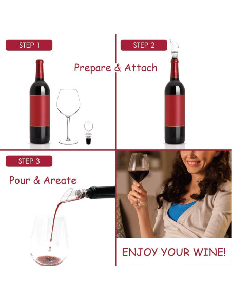 Vertedor de Vino Oxigenador Vintager - Paquete de 2, Sin Goteo
