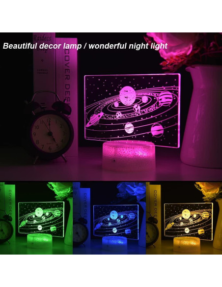 Lámpara Nocturna 3D Sistema Solar HYODREAM - 7 Colores