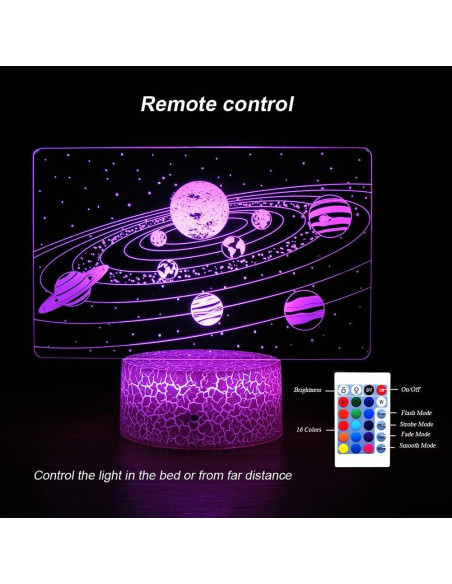 Lámpara Nocturna 3D Sistema Solar HYODREAM - 7 Colores