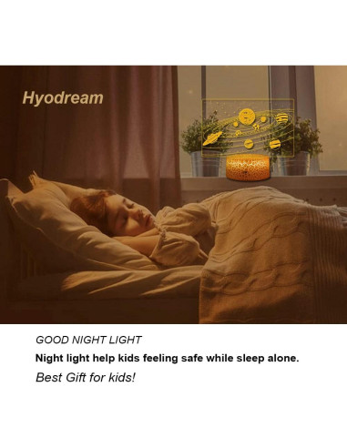 Lámpara Nocturna 3D Sistema Solar HYODREAM - 7 Colores