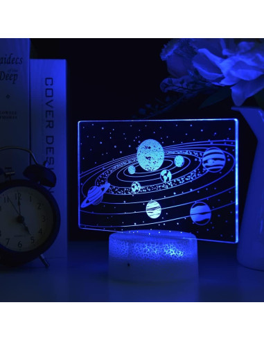 Lámpara Nocturna 3D Sistema Solar HYODREAM - 7 Colores
