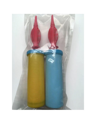 Bomba de Globo Manual Doble Acción Kerozoo 2 Piezas Multicolor