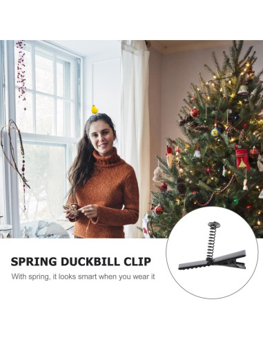 100 Clips de Pato de Metal Homoyoyo con Resorte Negro