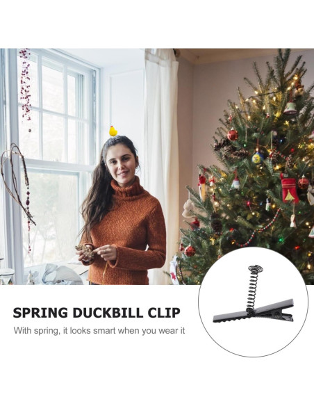 100 Clips de Pato de Metal Homoyoyo con Resorte Negro