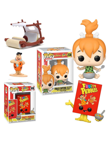 Figuras de Vinilo Retro Funko Los Picapiedra Fred y Pebbles