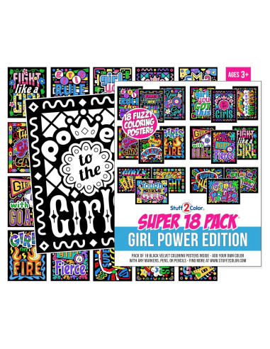 Pack de 18 Pósters de Colorear Terciopelo Difuso - Stuff2Color