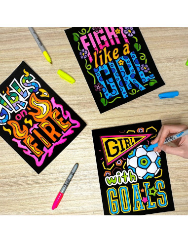 Pack de 18 Pósters de Colorear Terciopelo Difuso - Stuff2Color