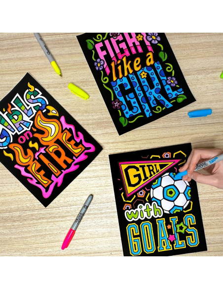 Pack de 18 Pósters de Colorear Terciopelo Difuso - Stuff2Color