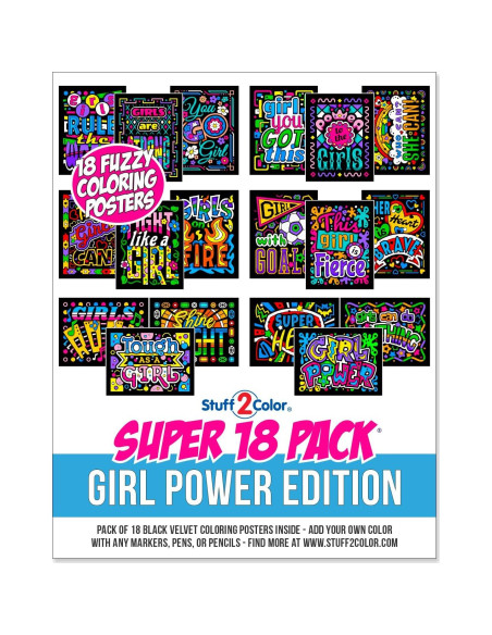 Pack de 18 Pósters de Colorear Terciopelo Difuso - Stuff2Color