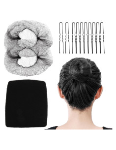 Juego de Red de Cabello y Pasadores YuXiang - 100 Pcs Negro