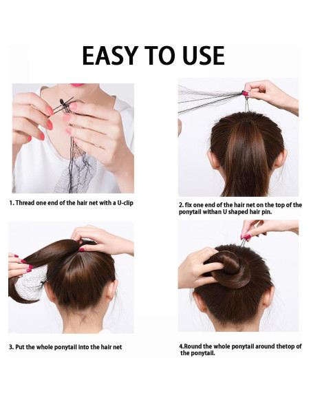 Juego de Red de Cabello y Pasadores YuXiang - 100 Pcs Negro