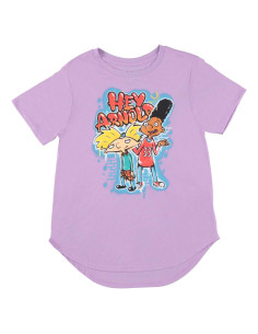 Camiseta de manga corta Hey Arnold para mujeres - Lila Mediano