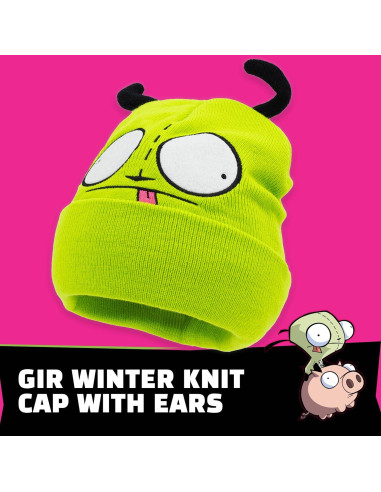 Gorro Beanie Invader Zim GIR Verde con Orejas