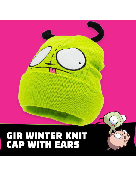Gorro Beanie Invader Zim GIR Verde con Orejas