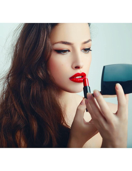 Espejo Cosmético Compacto MENGJIE 2x Aumento Negro 6.35cm