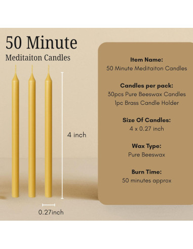 Set de Velas de Meditación Luxora 30pcs Cera de Abeja Pura