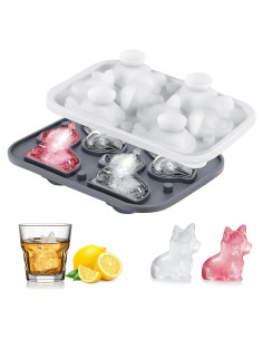 Bandeja de Hielo Grande Qomamount Corgi Silicona Libre BPA