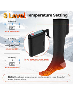 Calcetines Calentados GGYD KEC-4000 Unisex Recargables 3 Niveles 2