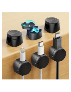 Organizador de Cables Magnético Kanemc 6 PCS Negro 360