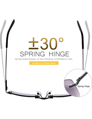 Gafas de lectura Vepiant UV400 con bisagras de resorte 3.5x
