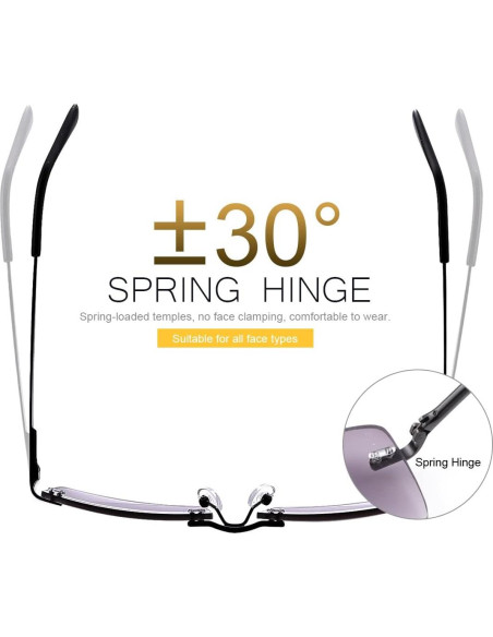 Gafas de lectura Vepiant UV400 con bisagras de resorte 3.5x