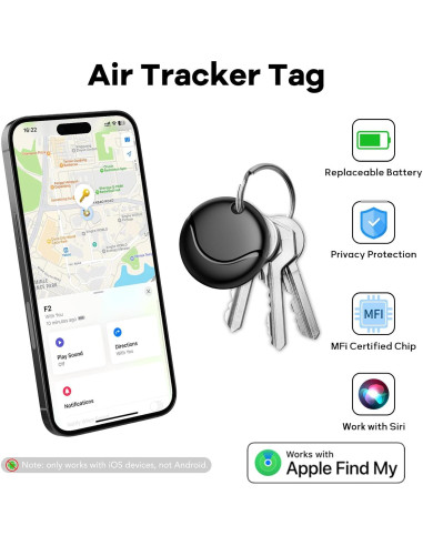 Etiqueta de Seguimiento Bluetooth Hoxe - Negra, IP67, iOS