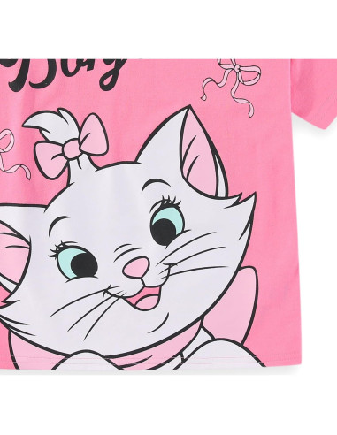 Conjunto Disney Los Aristogatos Marie para Niñas Grandes - Camiseta y Pantalones Cortos Rosa