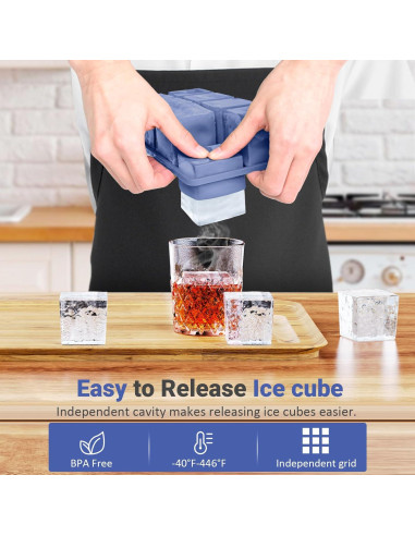 Bandeja de Hielo Grande GGOW de Silicona Cuadrada 23.4x12.4cm