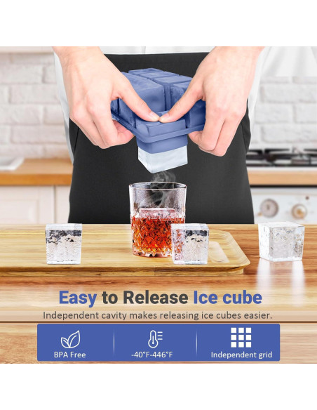 Bandeja de Hielo Grande GGOW de Silicona Cuadrada 23.4x12.4cm