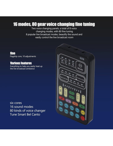 Cambiador de Voz Yosoo Mini Portátil con 8 Efectos de Sonido