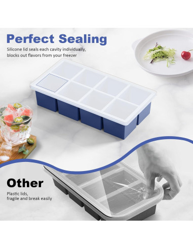 Bandeja de Hielo Grande GGOW de Silicona Cuadrada 23.4x12.4cm