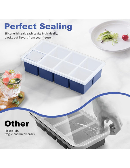 Bandeja de Hielo Grande GGOW de Silicona Cuadrada 23.4x12.4cm