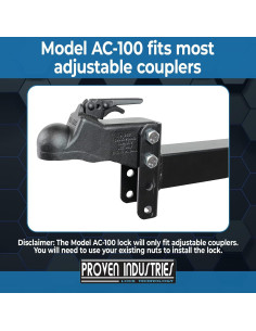 Cerradura de Perno de Acoplador Ajustable Proven AC-100 Negro 2