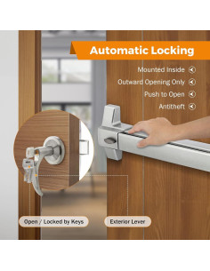 Dispositivo de Salida de Emergencia BEAMNOVA con Alarma 70-104 cm 2