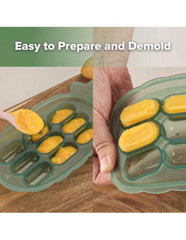 Bandeja de Congelación de Silicona Haakaa Verde - Molde Popsicle