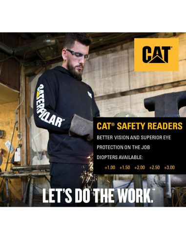 Gafas de Seguridad CAT TRACK +2.5 Dioptría Lente Ahumada