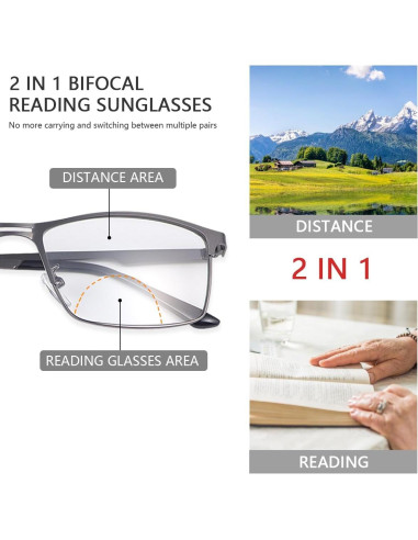 Gafas de lectura bifocales fotocromáticas Vepiant 3.5x UV400