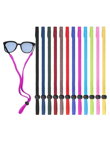 12 Correas Ajustables para Gafas de Seguridad - Nylon y Spandex