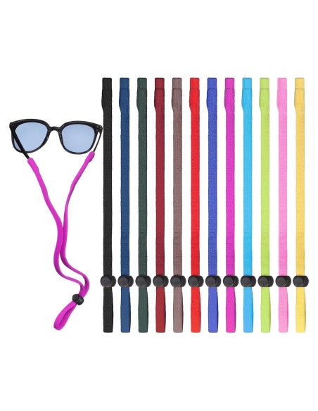 12 Correas Ajustables para Gafas de Seguridad - Nylon y Spandex