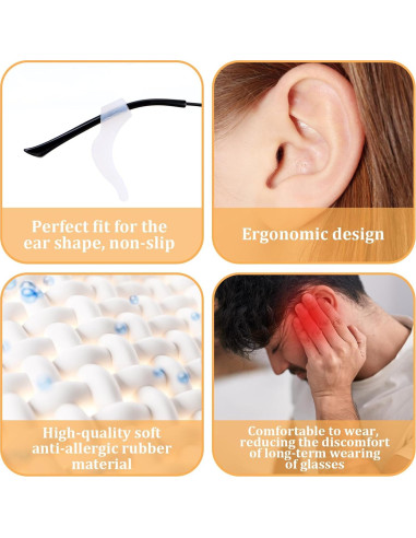 50 Piezas Retenedores de Gafas Silicona Bruislard Antideslizantes