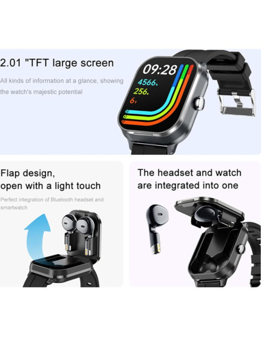 Reloj Inteligente Tuanzi D8Pro 5.1cm TFT + Auriculares TWS