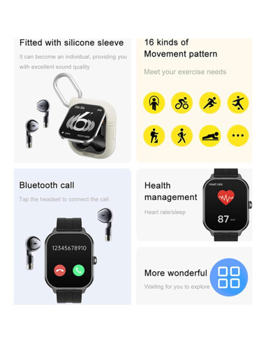 Reloj Inteligente Tuanzi D8Pro 5.1cm TFT + Auriculares TWS