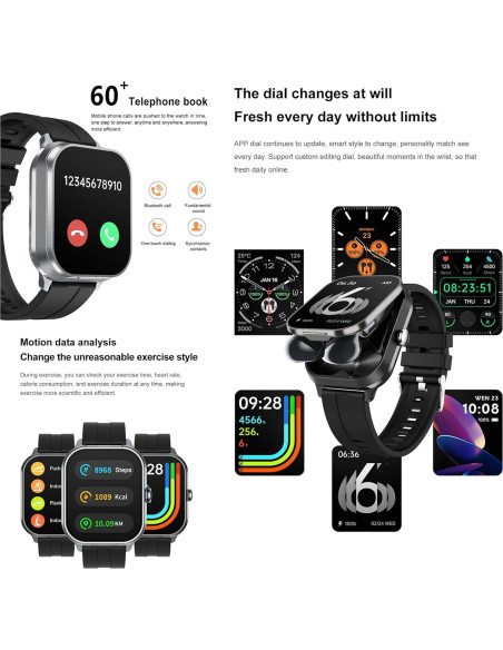 Reloj Inteligente Tuanzi D8Pro 5.1cm TFT + Auriculares TWS