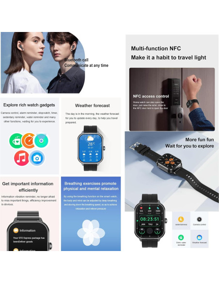 Reloj Inteligente Tuanzi D8Pro 5.1cm TFT + Auriculares TWS