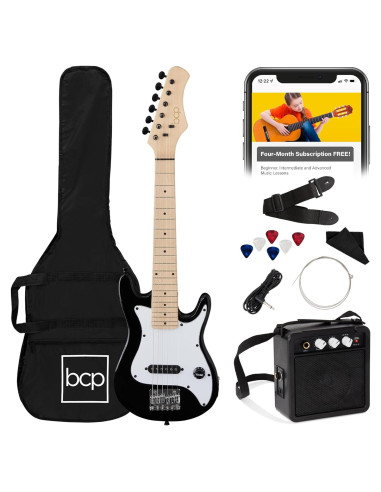 Guitarra Eléctrica para Niños 30cm Negro con Amplificador 5W