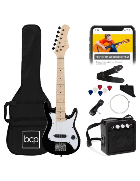 Guitarra Eléctrica para Niños 30cm Negro con Amplificador 5W