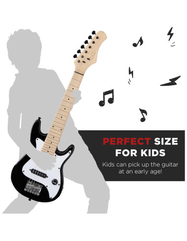 Guitarra Eléctrica para Niños 30cm Negro con Amplificador 5W