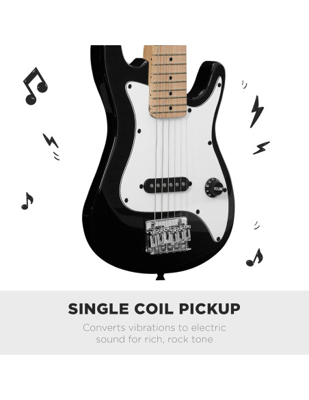Guitarra Eléctrica para Niños 30cm Negro con Amplificador 5W