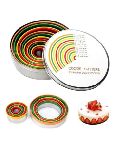 Juego de Cortadores de Galletas Redondos DYAYGPRGP - 12 Piezas