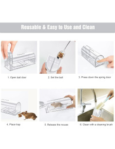 Trampas Humanas para Ratones Wanqueen 4 Pcs Reutilizables 2